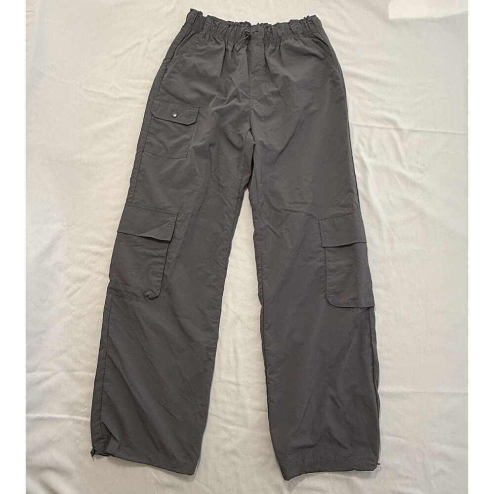 Love Tree Parachute Cargo Pants Women's Size M Loose Fit Baggy Solid Gray